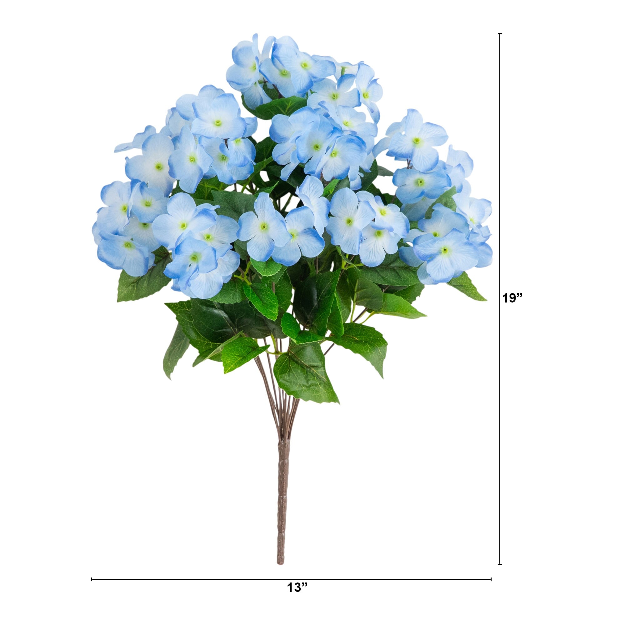 19" UV Resistant Artificial Hydrangea Bushes
